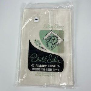 Vintage 1960s SILKY SLEEP Bridal Satin Ivory Pillow Case Standard Size 21x28 NEW